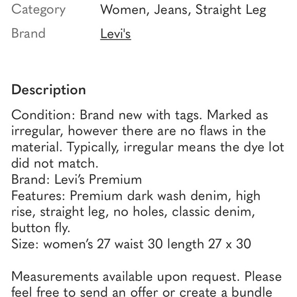 LEVIS PREMIUM 501 JEANS - Picture 10 of 10